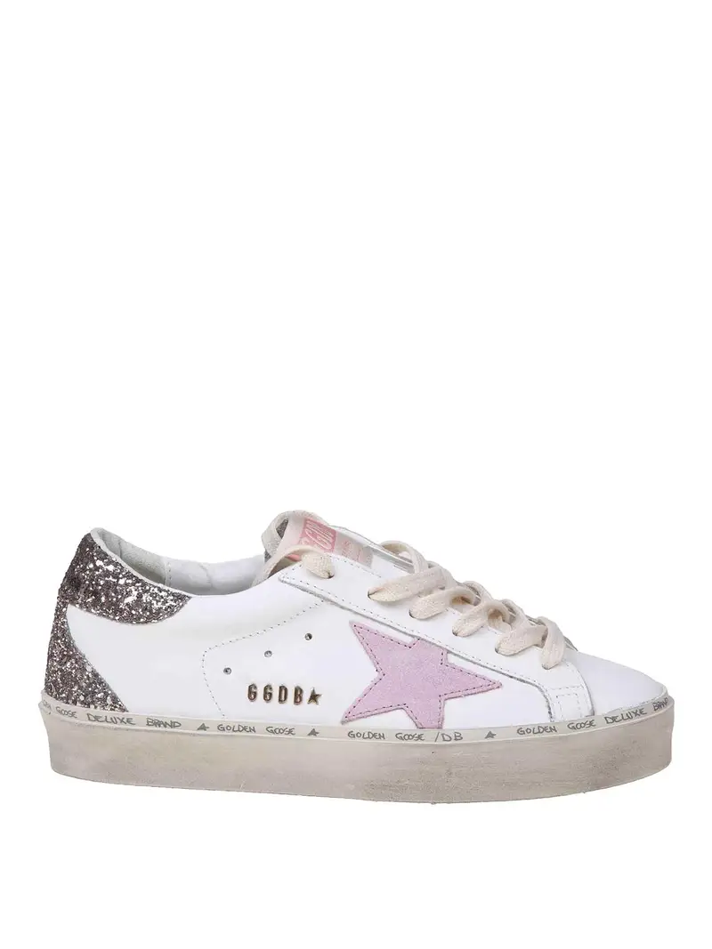 hi star in pelle colore bianco e rosa