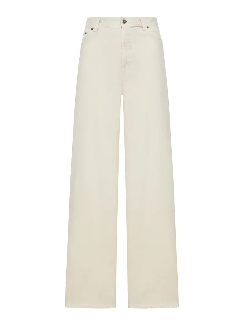 Jeans a gamba larga in denim di cotone Arancione