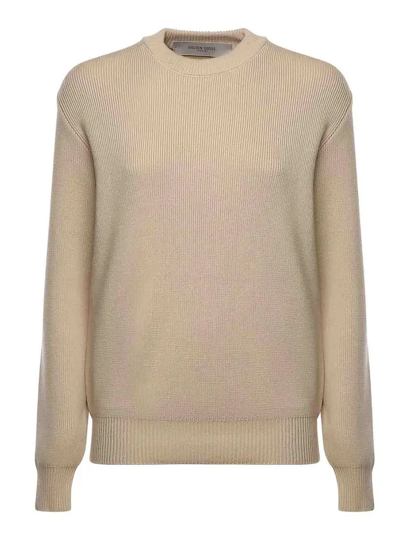 Maglione con logo Beige