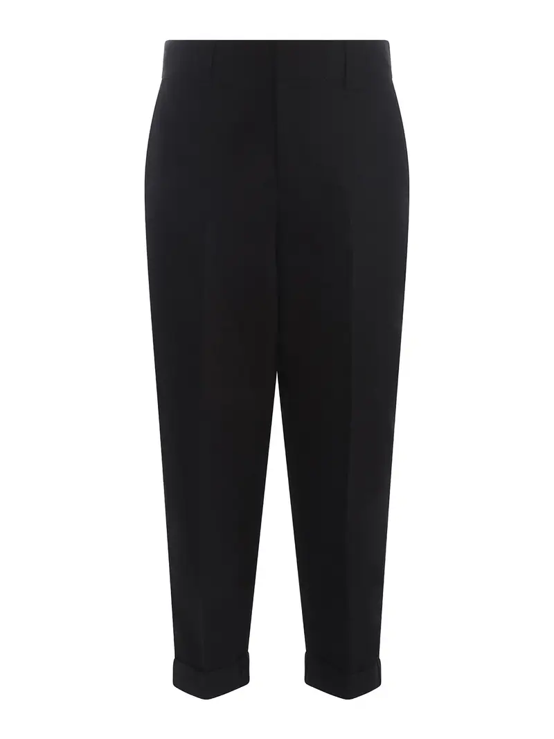 Pantaloni a gamba dritta con logo patch Nero