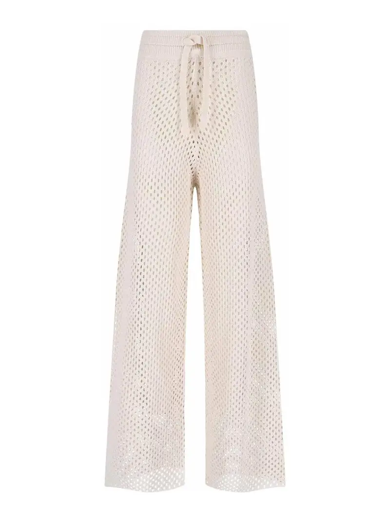 Pantaloni In Maglia Bianco