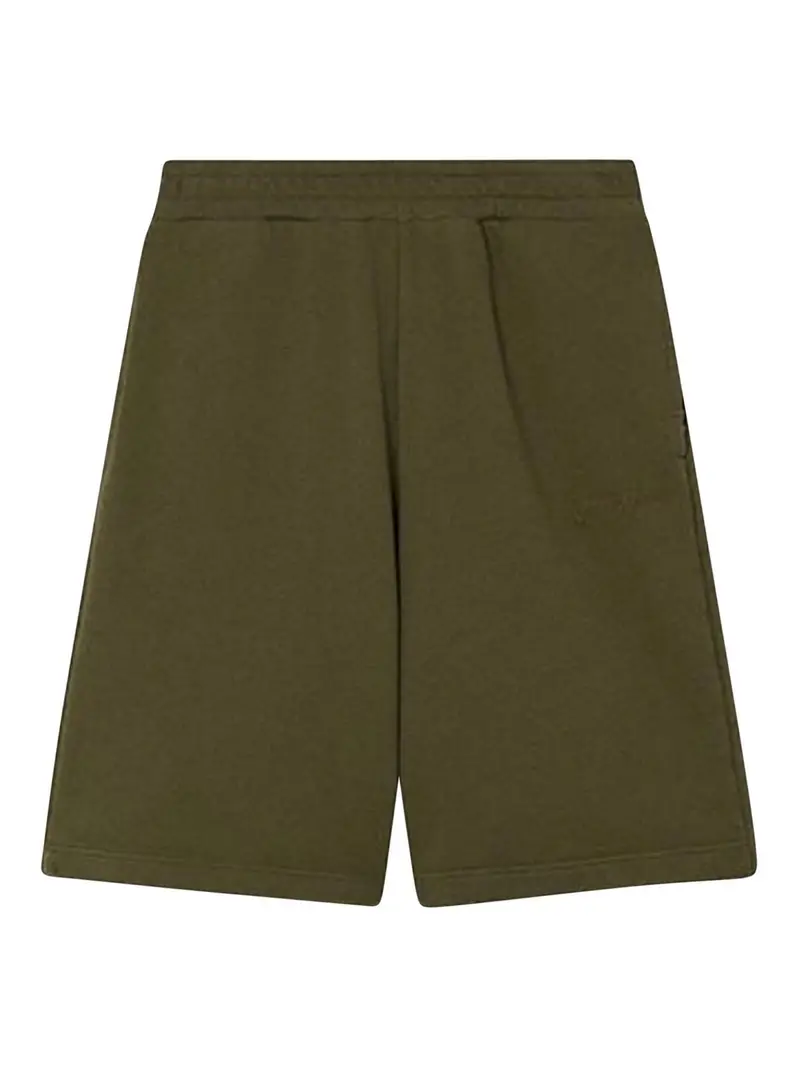 Shorts Con Logo Ricamato Verde