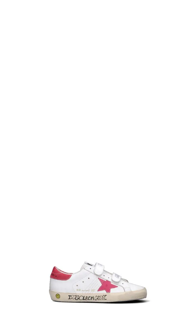 Sneaker bimba bianca/fucsia in pelle Vario