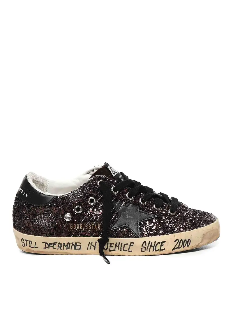 Sneaker glitter Super-Star Marrone