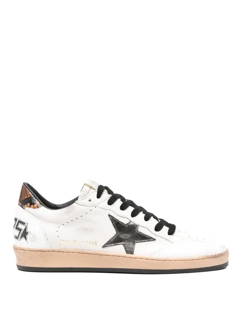 Sneaker in pelle a stella palla Bianco