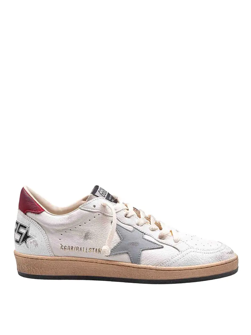 Sneakers Ball Star In Pelle E Camoscio Bianco