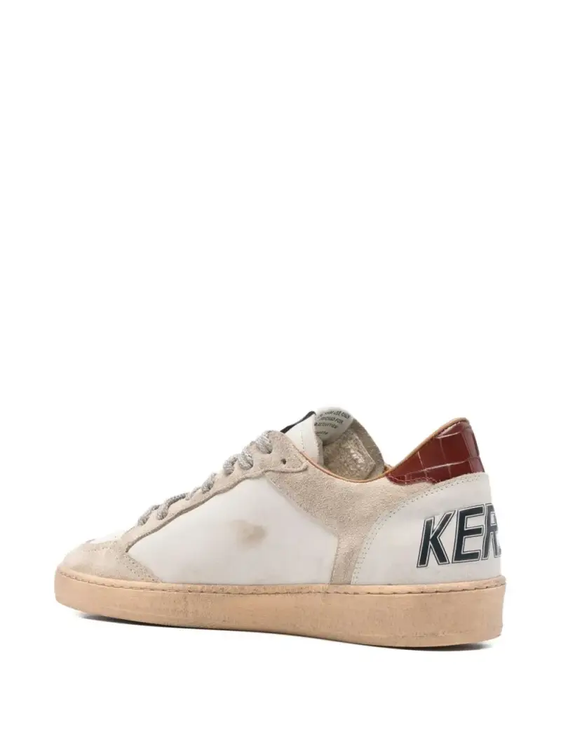 Golden Goose Sneakers ballstar bianco e grigio miniatura 3
