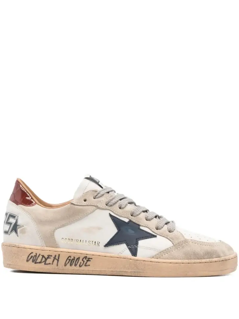 Golden Goose Sneakers ballstar bianco e grigio