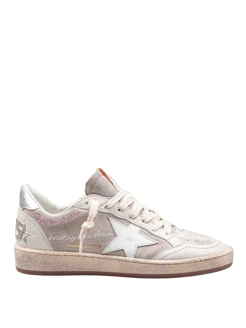 Sneakers Ballstar In Camoscio E Pelle Grigio Chiaro