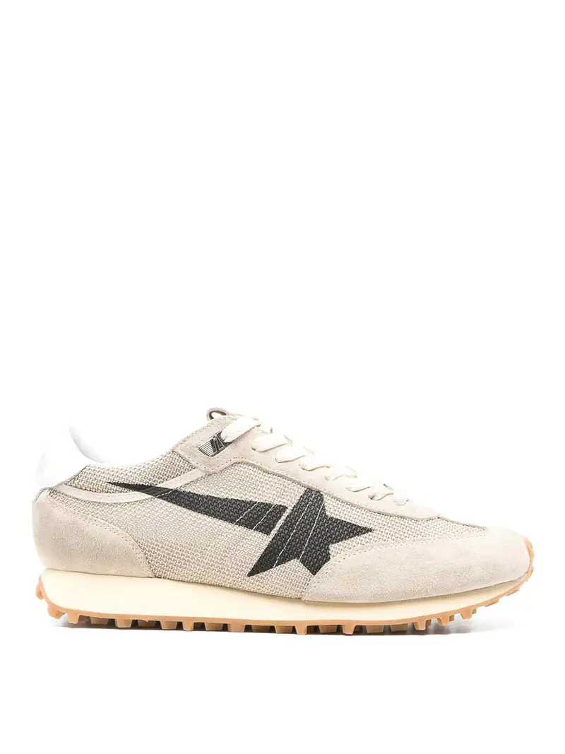 Sneakers Grigie Con Stella Nera Beige