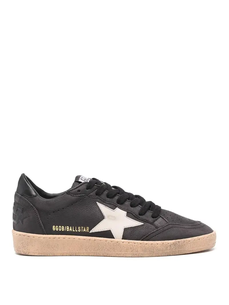 Sneakers in pelle con stella a sfera Grigio