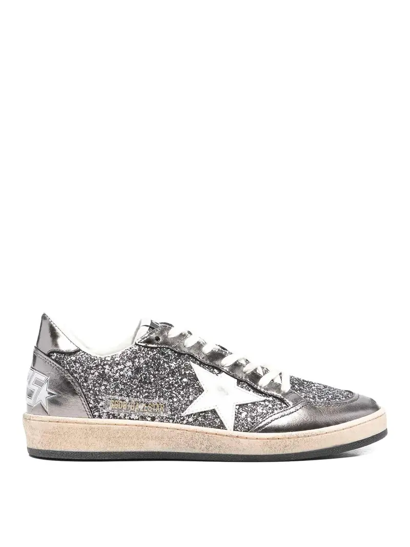 Sneakers in pelle con stella a sfera Grigio