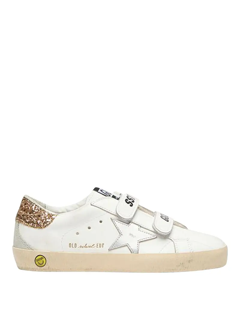 Sneakers Old School Con Glitter Bianco
