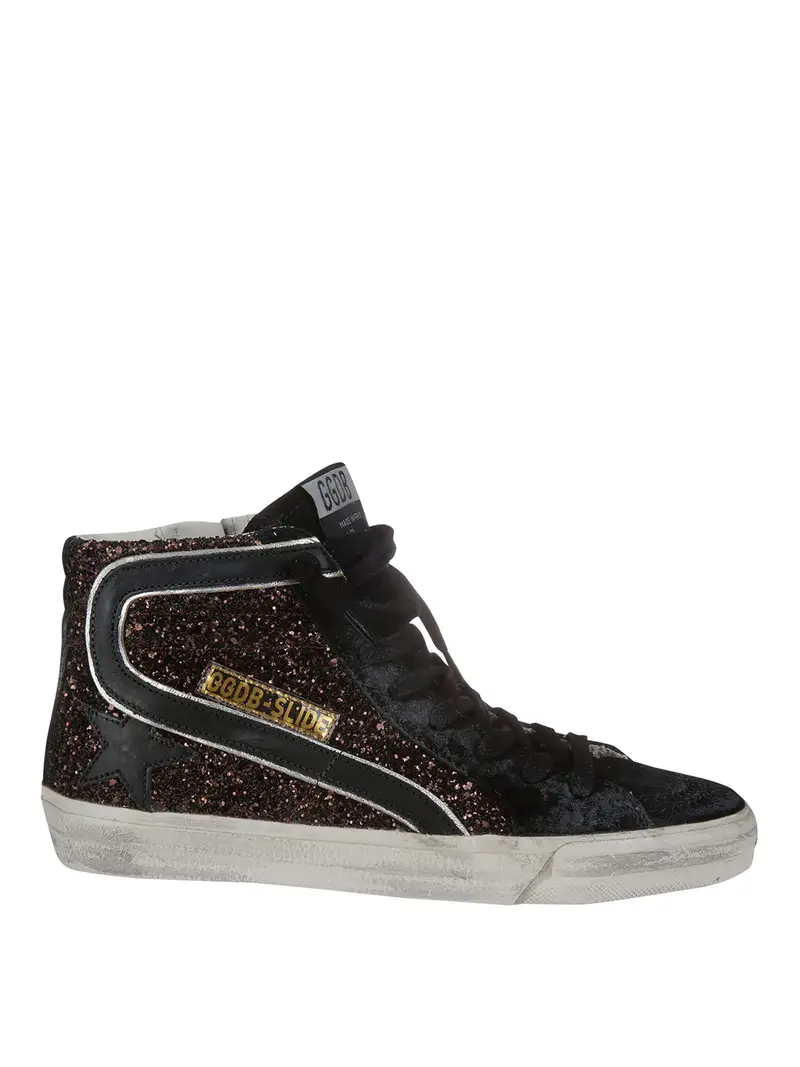 Sneakers slide glitterate Nero