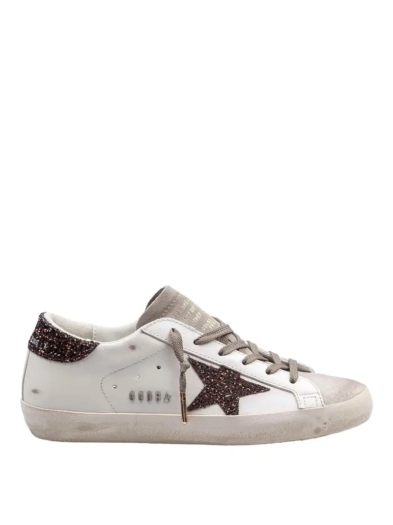 Sneakers Super Star In Pelle E Camoscio Bianco