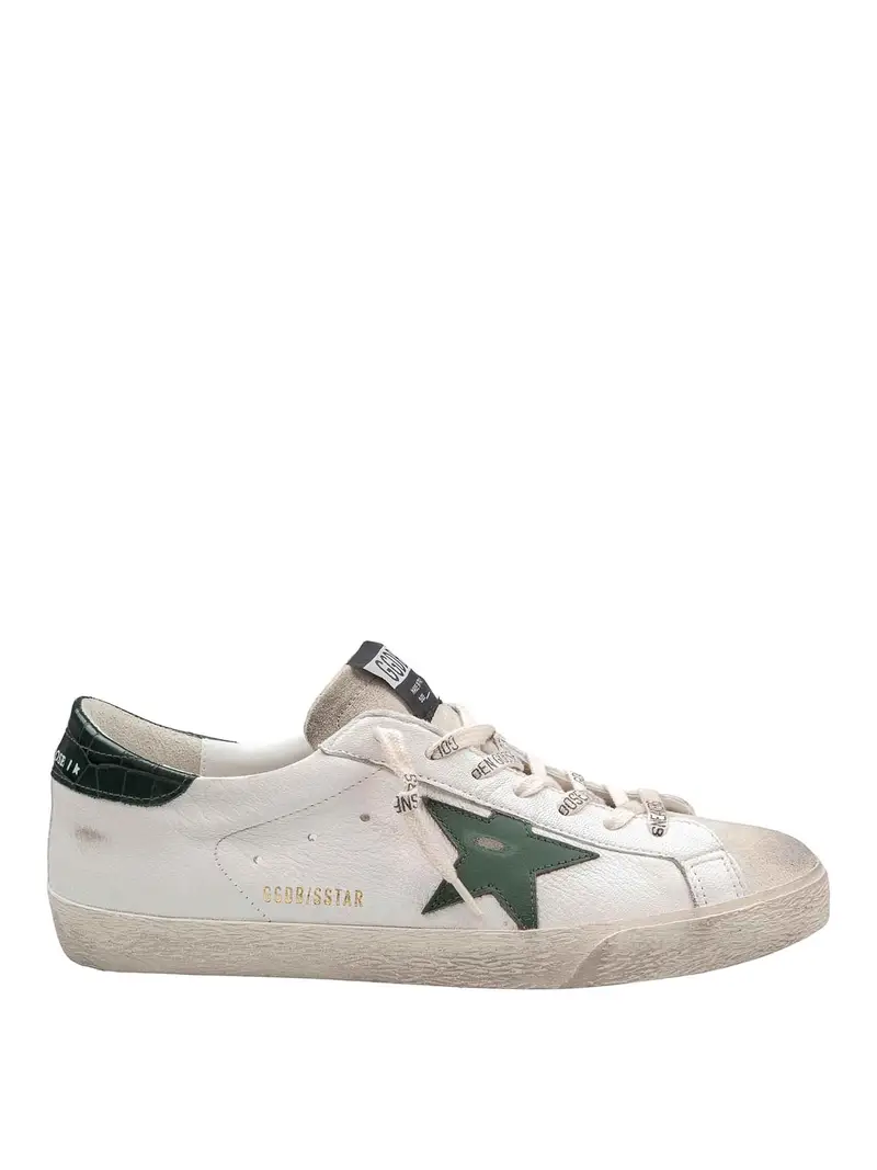 Sneakers Super Star In Pelle E Camoscio Bianco