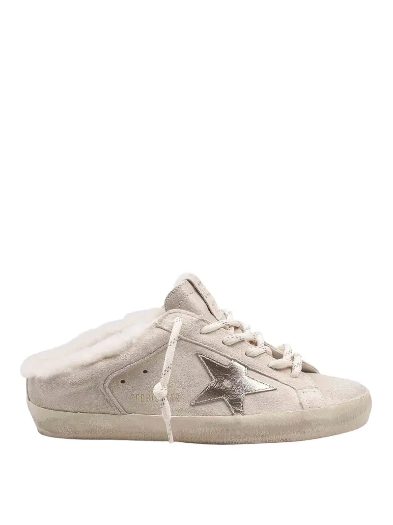 Super Star Sabot Double Quarter In Camoscio Bianco