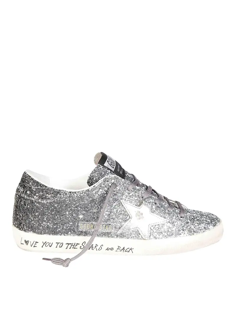 Superstar Classic con List Glitter Argento