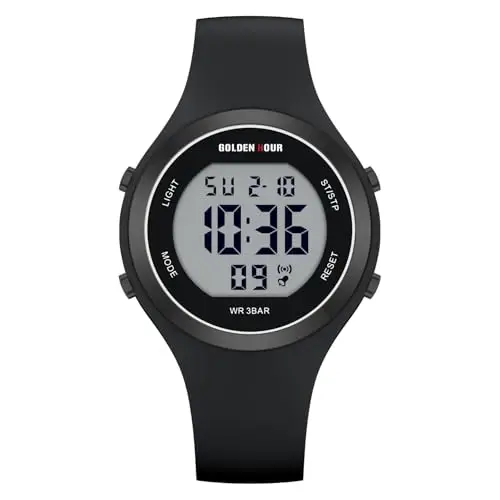 GOLDEN HOUR Orologio digitale da donna Cronografo sportivo impermeabile 5 ATM cinturino in silicone Sportivo ed miniatura 2
