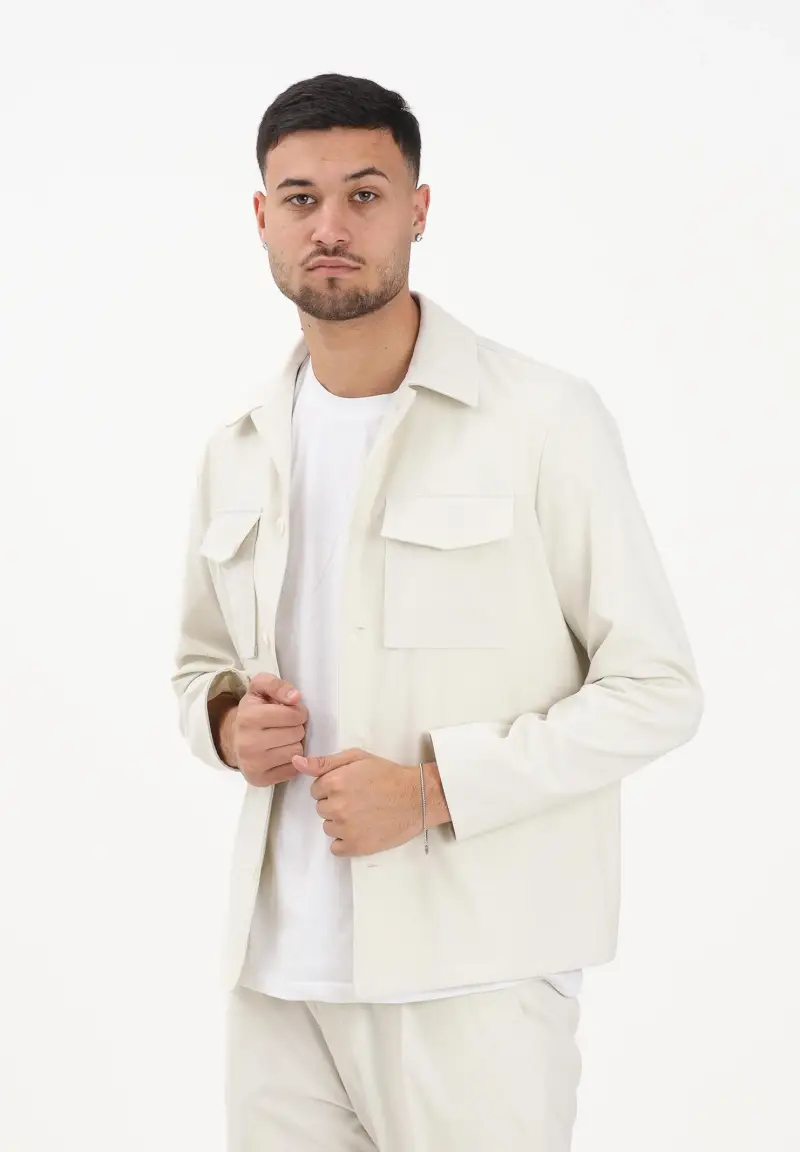 GOLDEN CRAFT Camicia a manica lunga Miller panna da uomo miniatura 2