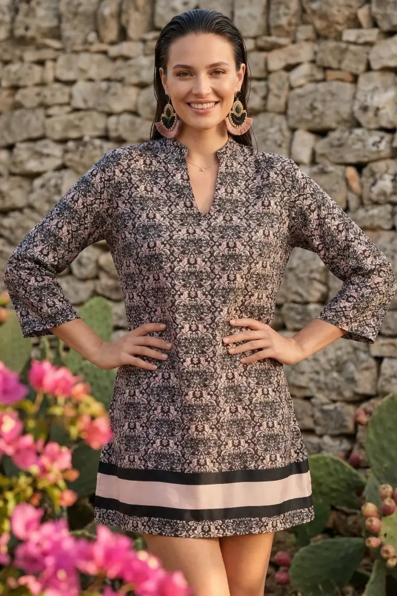 CAFTANO CORTO RIVIERA | Colore Damascato |