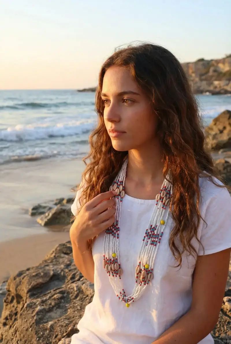 COLLANA MULTIFILI E CONCHIGLIE | Colore Bianco |