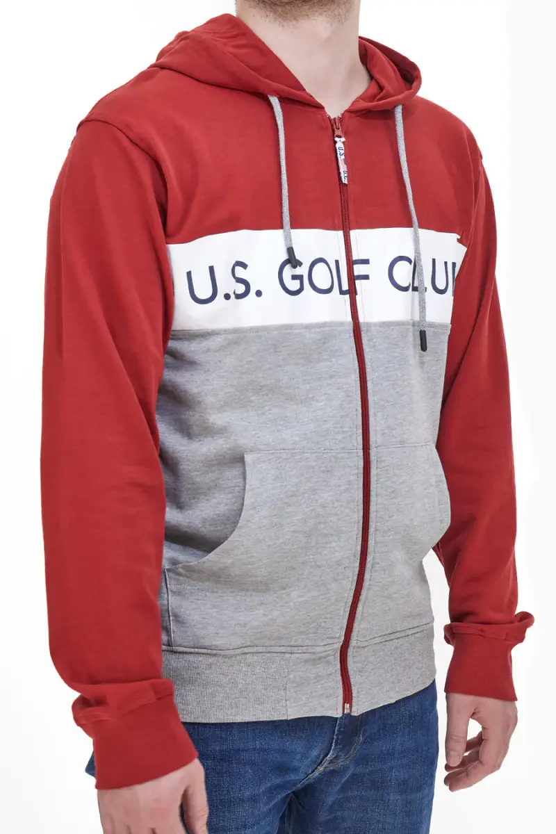 Felpa con Zip Us Golf Club 1251 Grigia e Rossa [ROSSO]
