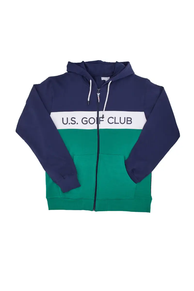 Felpa con Zip Us Golf Club 1251 Verde e Blu [NAVY]