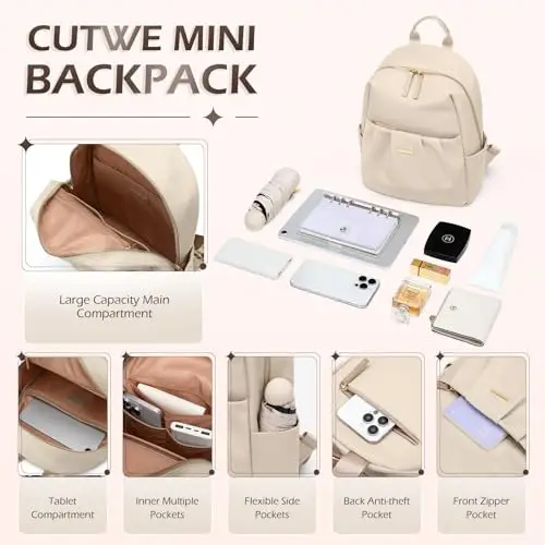 GOLF QUALITY Zaino Donna Antifurto, Borsa Donna Elegante 2 in 1, Borsa Tracolla Zainetto Borse a Mano, Zaini Lavoro miniatura 3