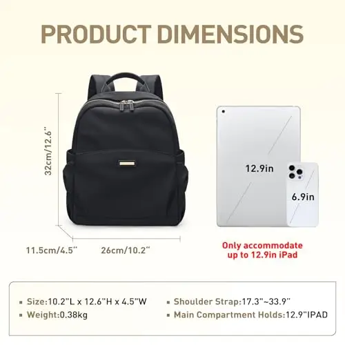 GOLF QUALITY Zaino Donna Elegante Borse a Zainetto Antifurto Multifunzionale Borse a Spalla Grande Capacità Viaggio miniatura 3