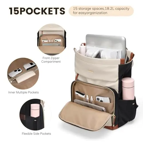 GOLF QUALITY Zaino Donna Zaino per PC Portatile 16 Pollici Zaino Porta PC, Zaino da Lavoro, Zaino per Laptop, Computer miniatura 3