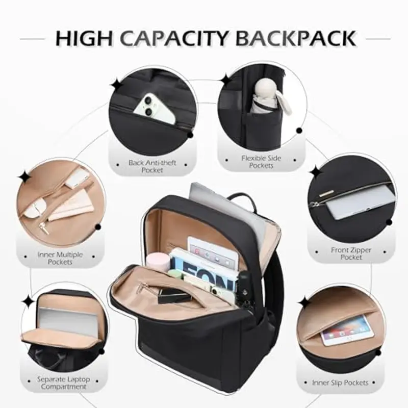 GOLF QUALITY Zaino da viaggio Donna Nero 1571214 miniatura 3