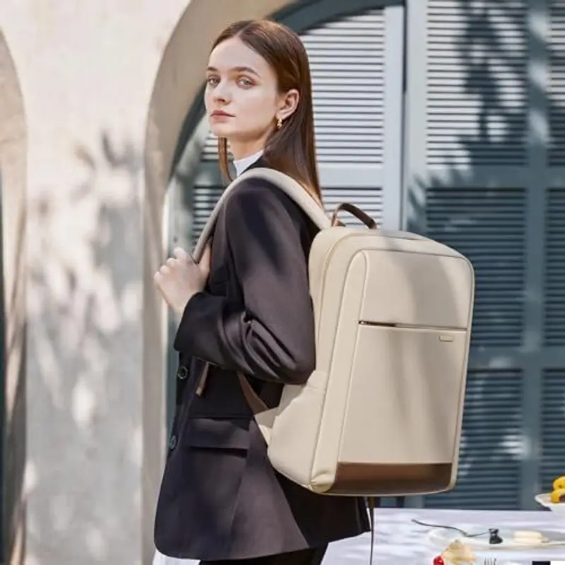 GOLF QUALITY Zaino PC Portatili 15.6 Pollici, Grande Zaino Donna Uomo Porta PC, Backpack Computer da Business Notebook Viaggio Ufficio Lavoro, Albicocca miniatura 2