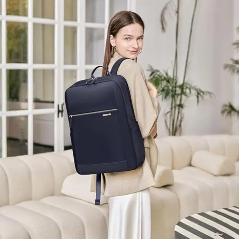 GOLF QUALITY Zaino PC Portatili 15.6 Pollici, Grande Zaino Donna Uomo Porta PC, Backpakc Computer da Business Notebook Viaggio Ufficio, Blu navy miniatura 2