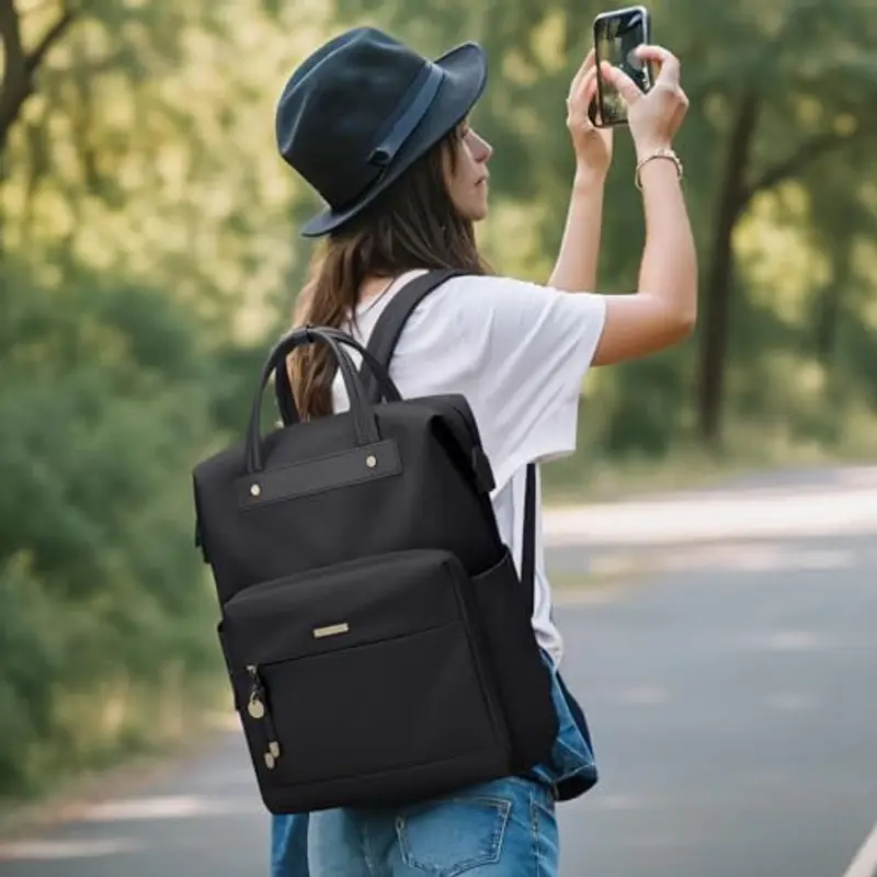 GOLF QUALITY Zaino Porta PC Donna e Uomo, Antifurto, per Computer 15.6 Pollici, Impermeabile, per Scuola e Lavoro miniatura 2