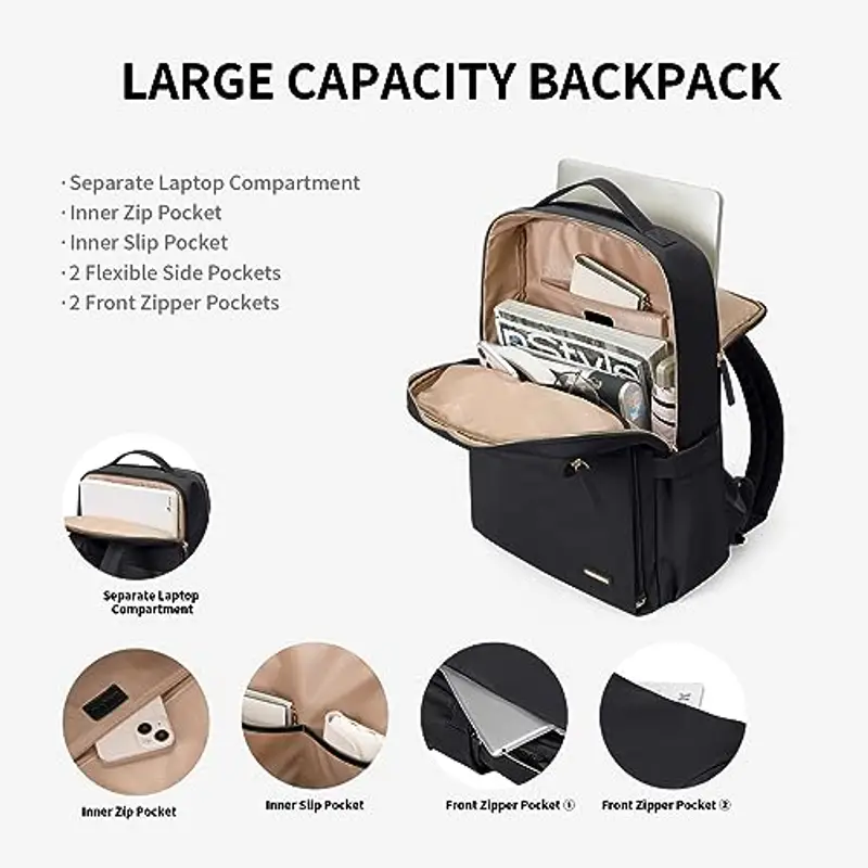 GOLF SUPAGS Elegante Zaino per Laptop da Donna Approvato Dalla Compagnia Aerea Perfetto per il Lavoro, l'università e i miniatura 2