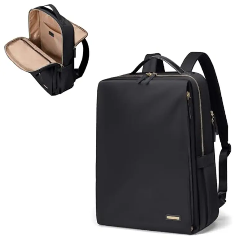 GOLF SUPAGS Elegante Zaino per Laptop da Donna Approvato Dalla Compagnia Aerea Perfetto per il Lavoro, l'università e i Viaggi Zaino Multifunzionale Casual Adatto a Notebook da 15,6 Pollici (Nero)