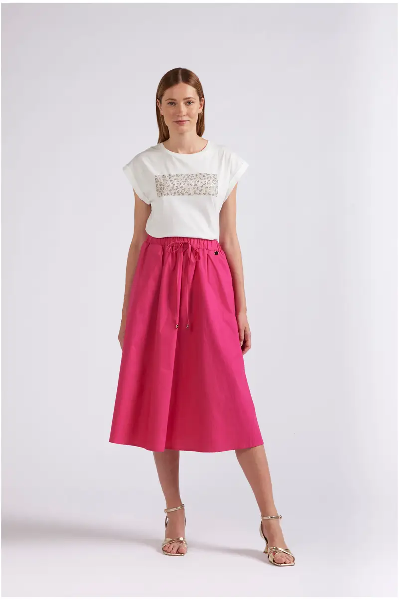 gonna con vita elastica fuxia l