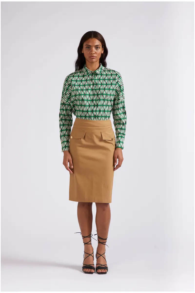 gonna longuette in cotone ginger