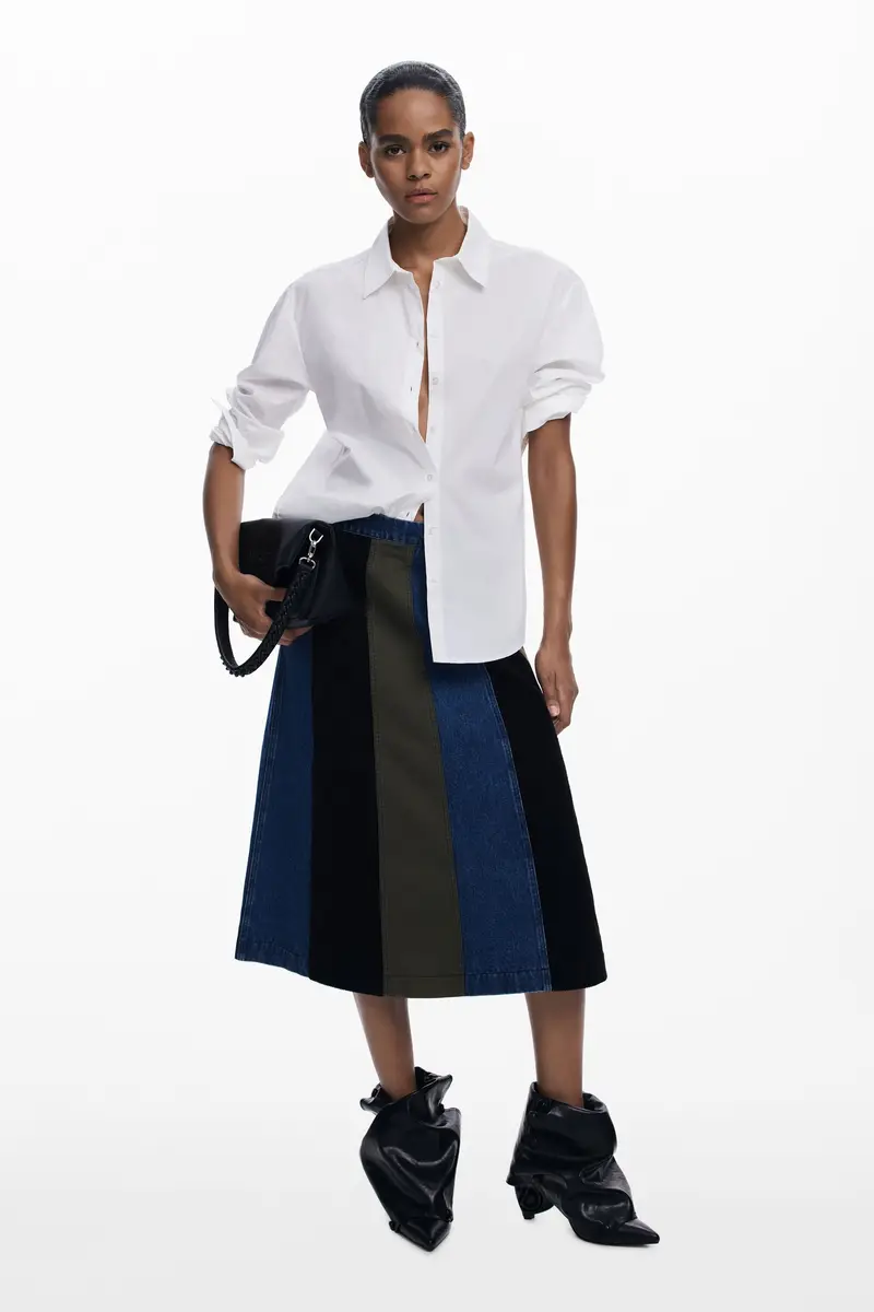 Gonna midi svasata patchwork