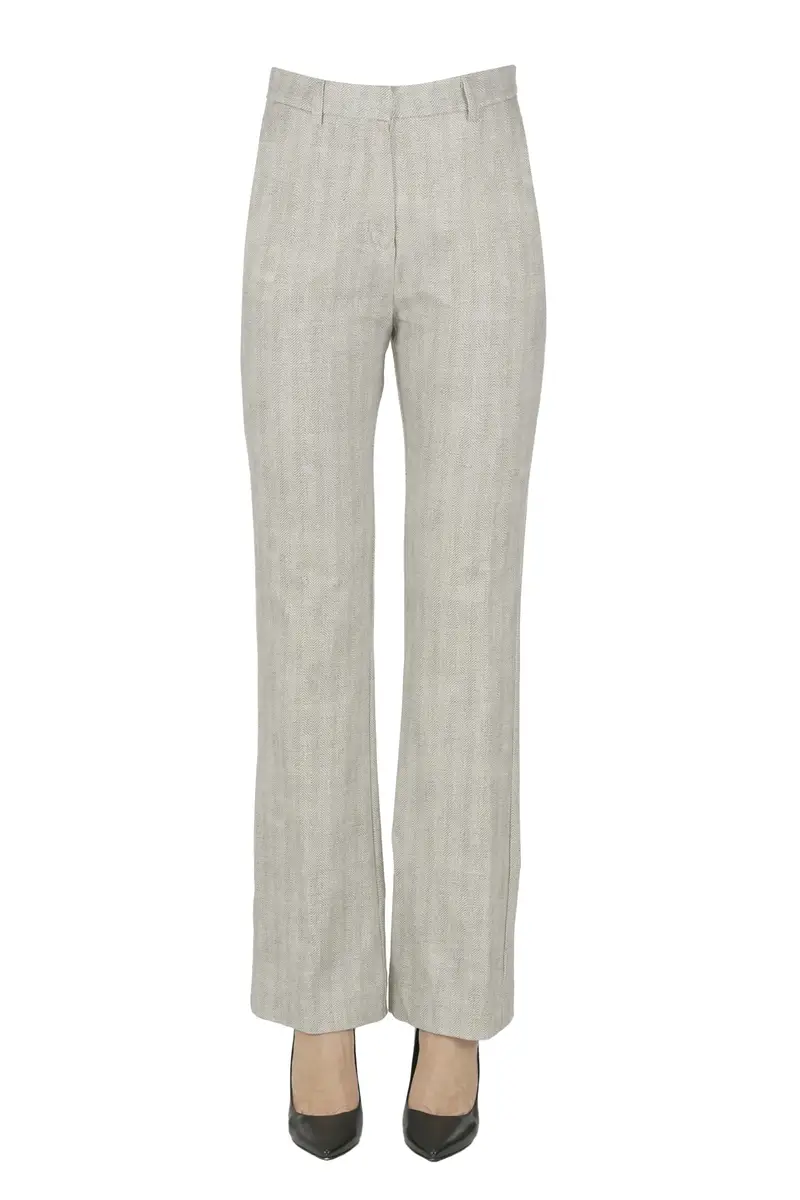 Pantaloni in cotone spigato