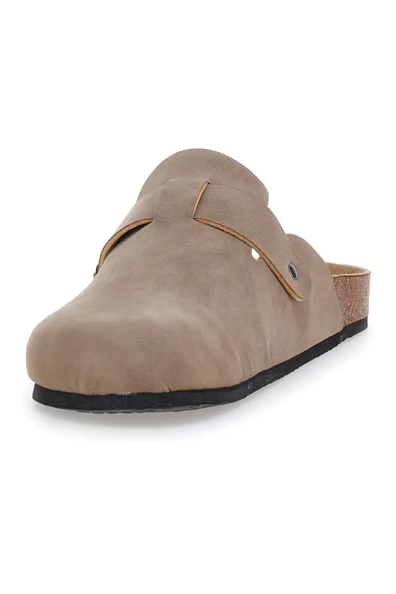 Ciabatte sabot beige con fibbia e sottopiede comfort Goodyear GY42030 [TAUPE] miniatura 4