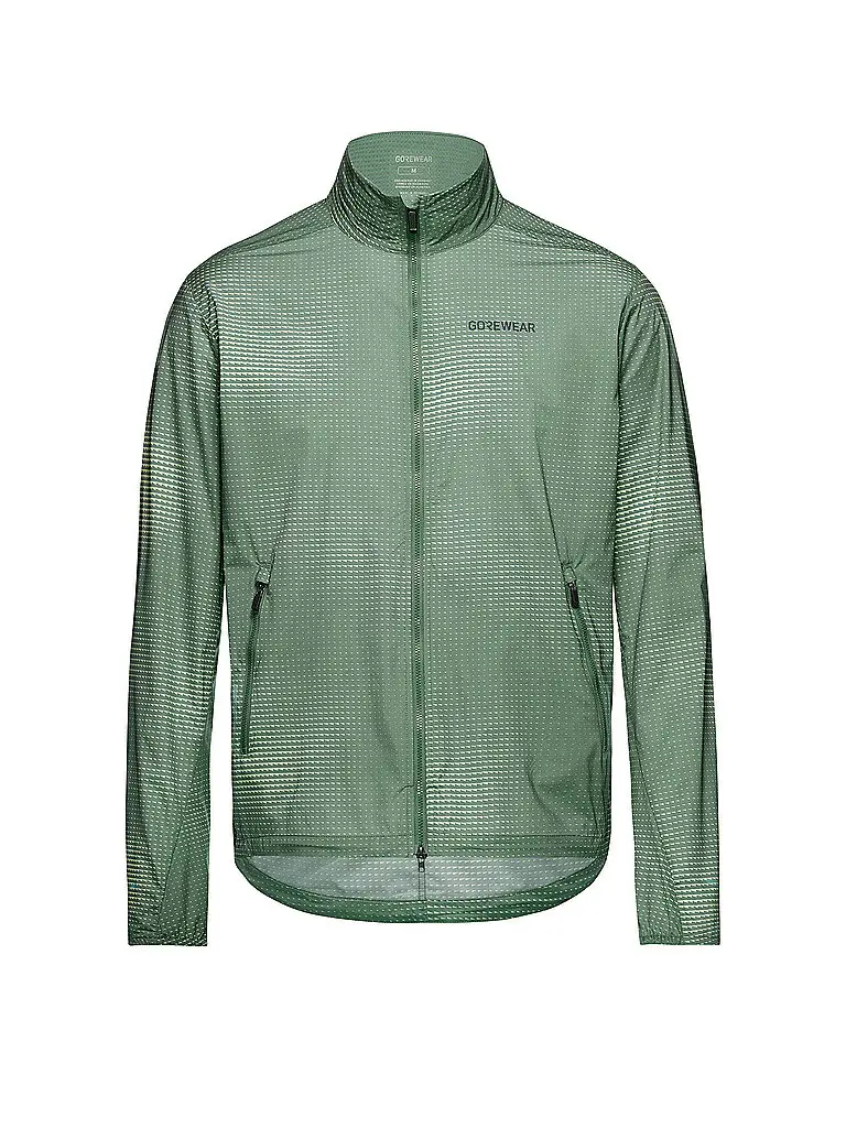 Giacca da running da uomo CONCURVE Electro Windbreaker verde scuro | S