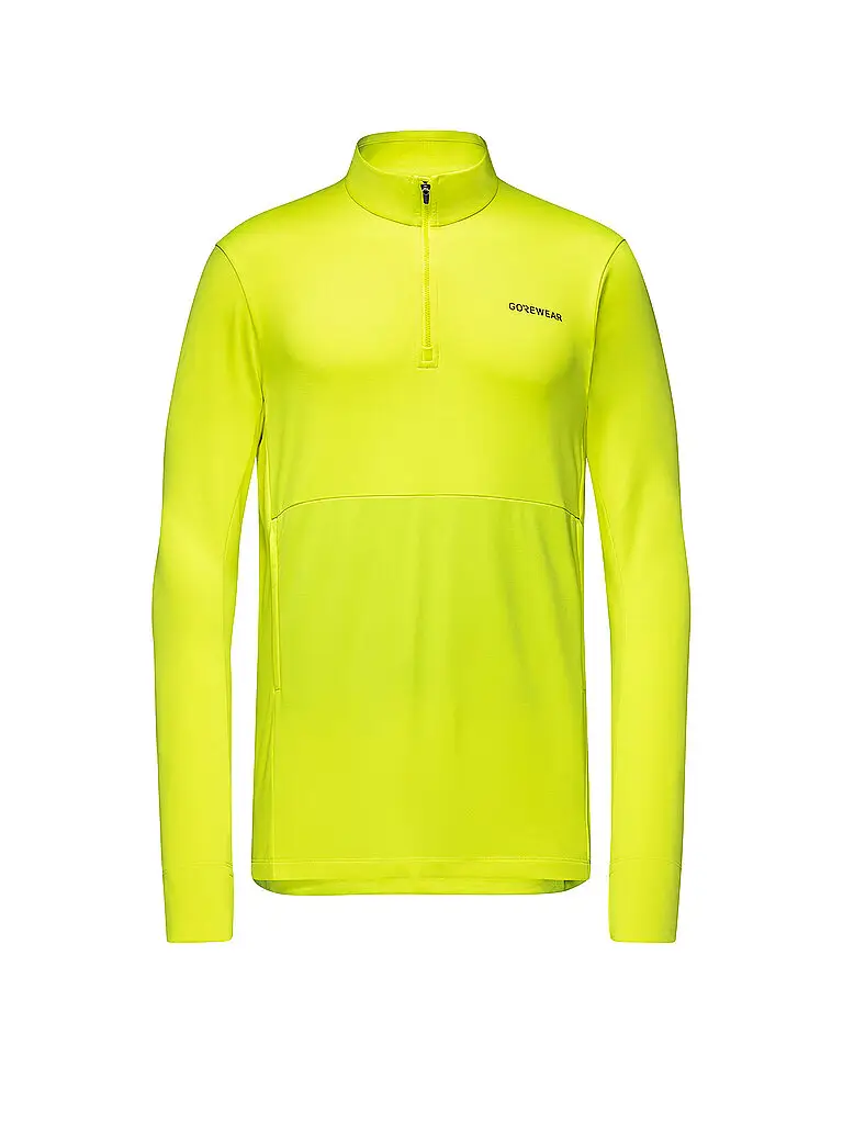 Maglia da running termica da uomo per allenamento con zip da 1/4 giallo | M