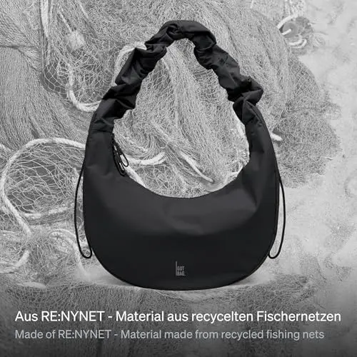 GOT BAG Moon Bag RUFFLE | Borsa Mezzaluna con Tracolla Regolabile Fashion Stropicciata Pieghevole miniatura 2