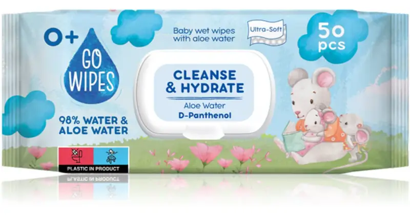 Cleanse & Hydrate Salviette Umidificate Per Bambini Per Pelli Sensibili Aloe Vera 0+ 50 Pz