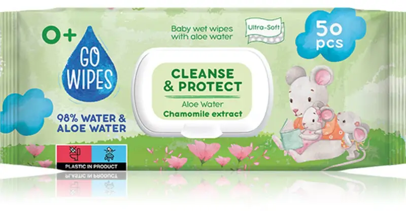 Cleanse & Protect Estratto Di Camomilla Salviette Umidificate Per Bambini Con Aloe Vera 50 Pz