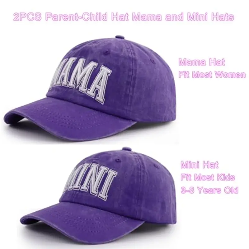 Goyklrb 2 cappellini da baseball coordinati per mamma e ragazza, cappello regolabile in cotone ricamato miniatura 2