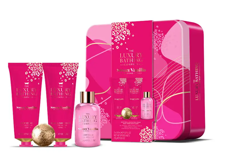 Set regalo per la cura del corpo in una lattina Vaniglia e mandorla 4 pezzi