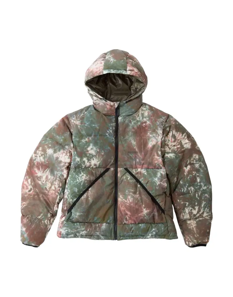 Down puffer hooded jacket piumino invernale con cappuccio - tie dye S